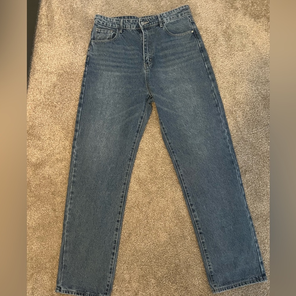Dark wash flare pants